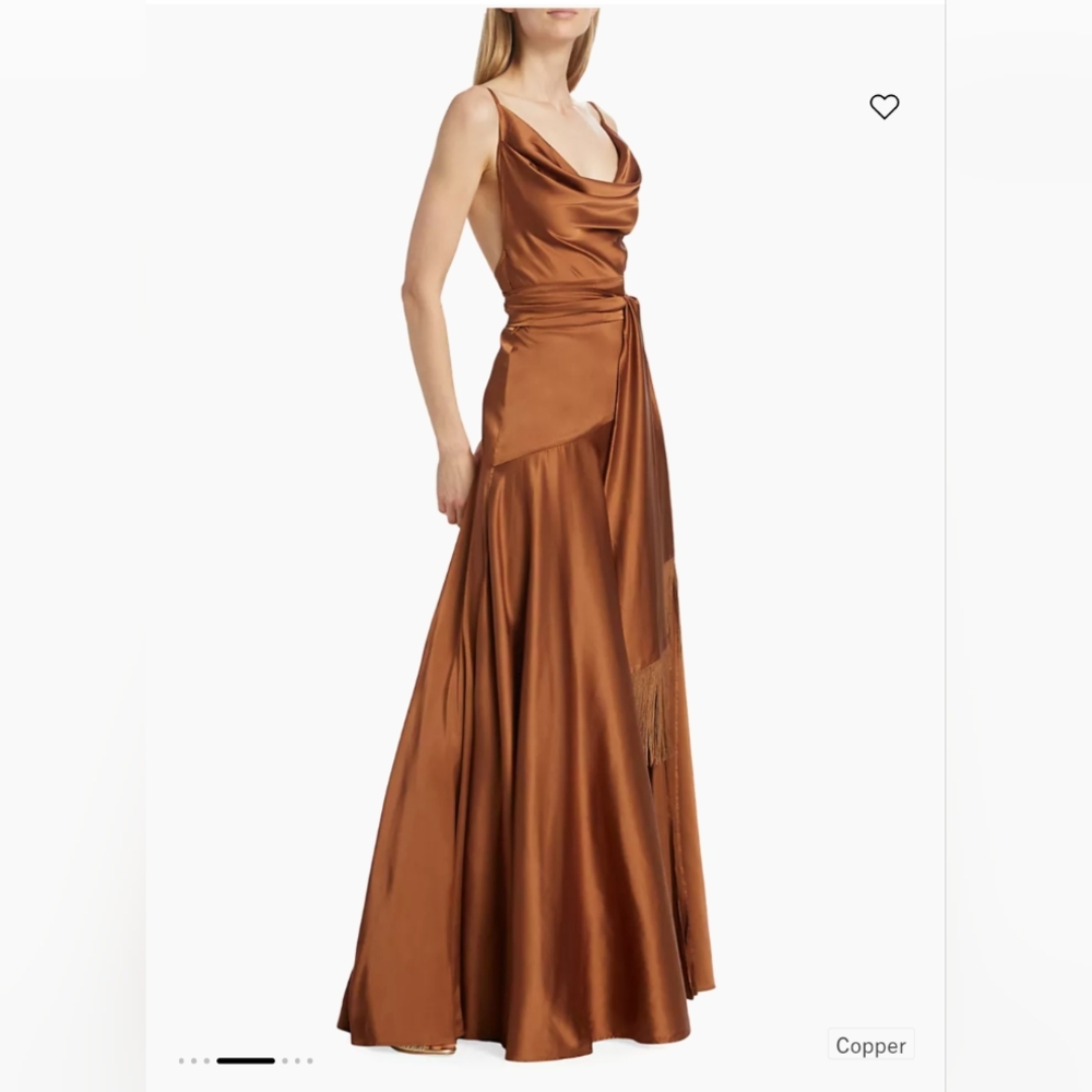 NWT Bronx and Banco Leo Silk-Blend Tie-Waist Maxi Dress - Picture 4 of 9